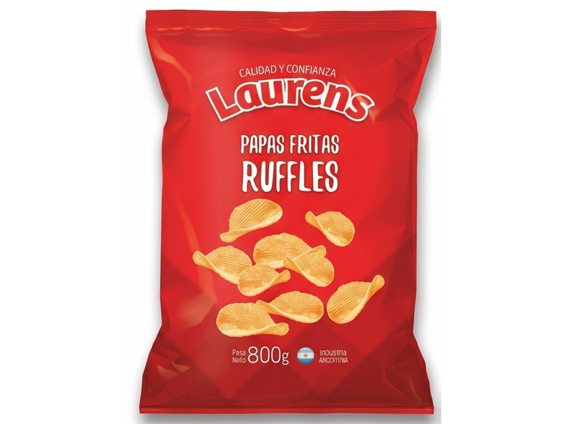 Papas ruffles Laurens x 800 gramos
