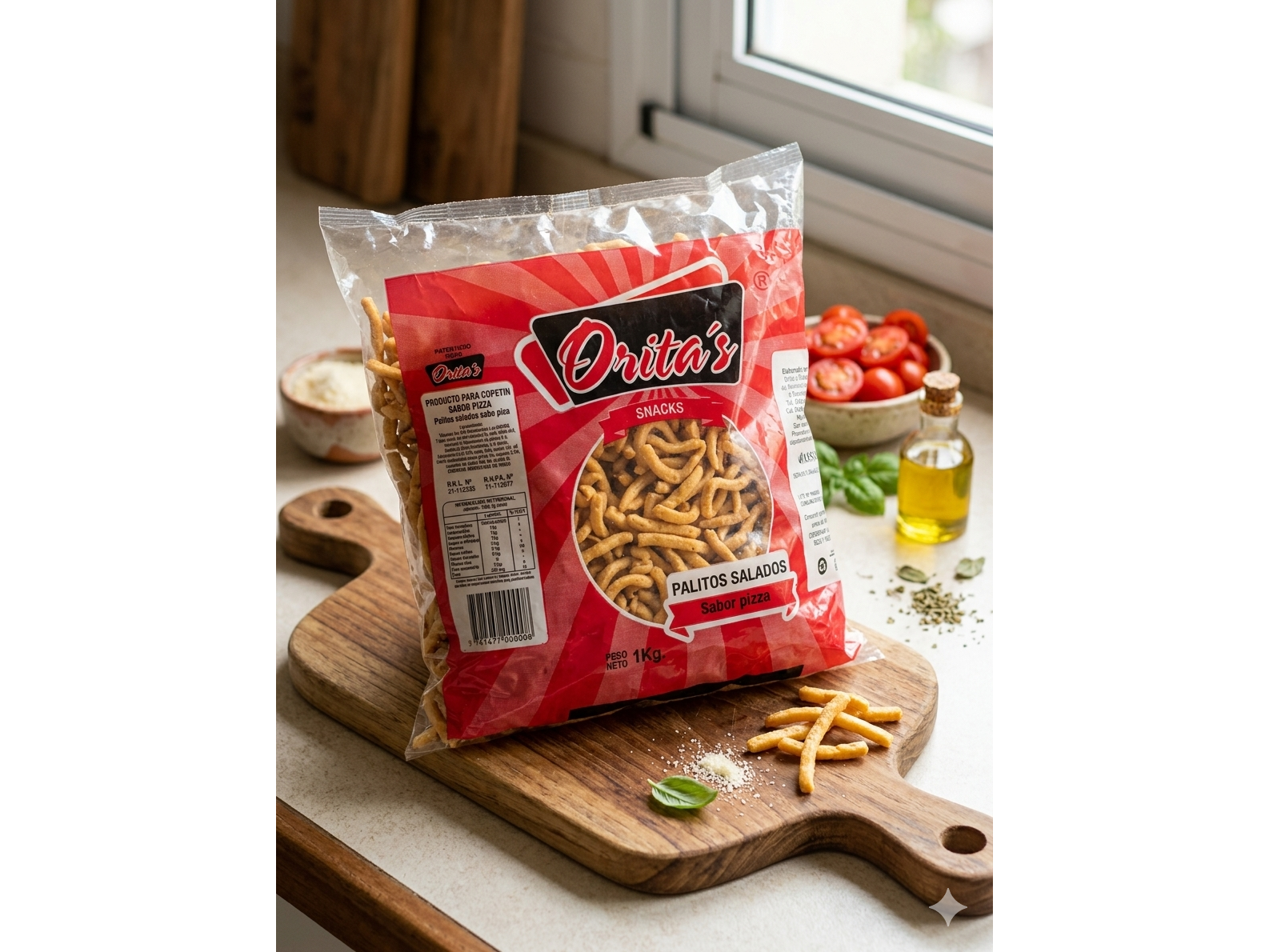 Palitos salados Oritas sabor pizza x1kg