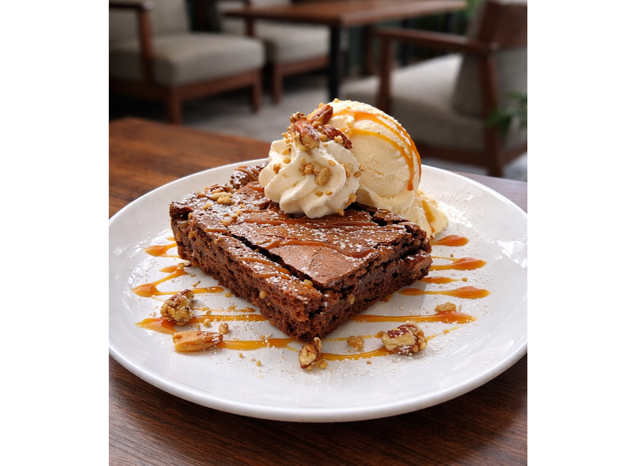 BROWNIE CON NIEVE