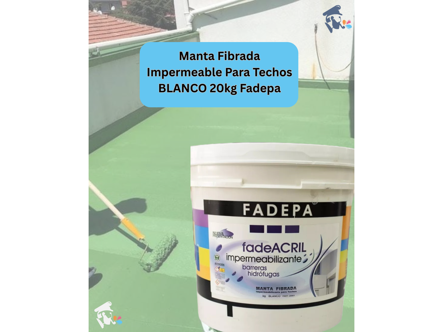 (20 ) MANTA FIBRADA PARA TECHOS BLANCO FADEPA