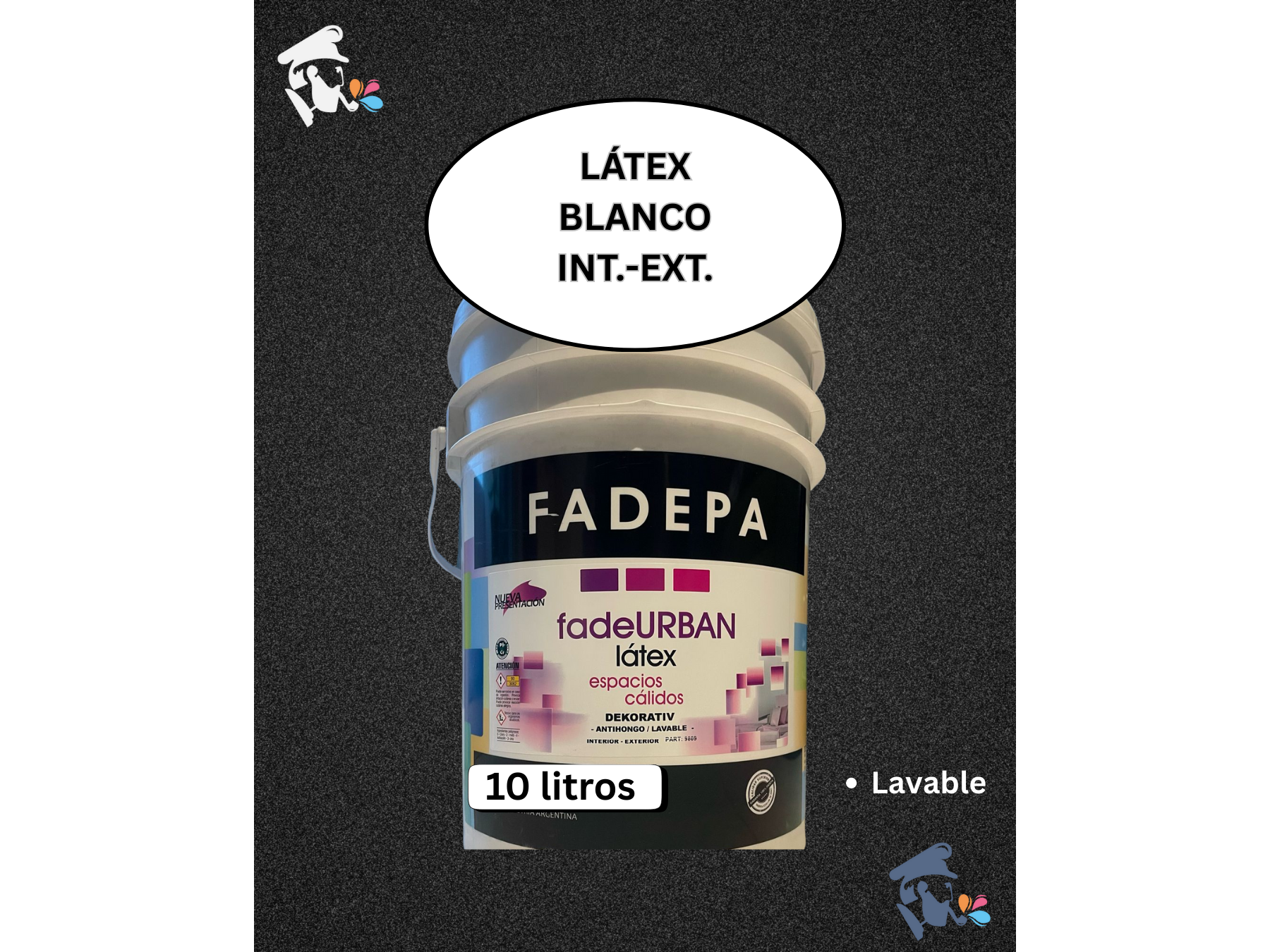 (10 L.) LÁTEX DEKORATIV BLANCO LAVABLE FADEPA - int. ext.