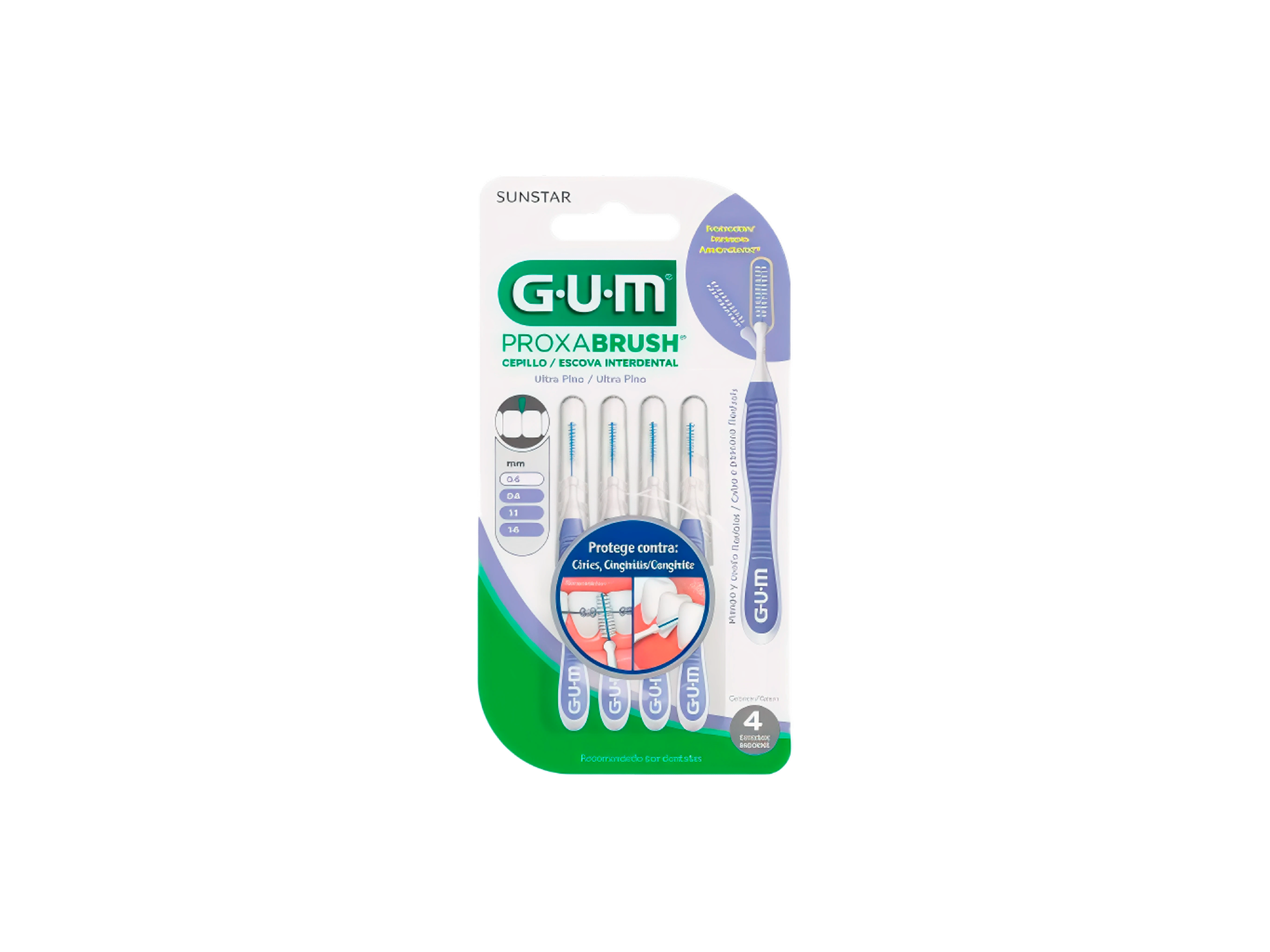 1312 PROXABRUSH CEPILLO INTERDENTAL CILINDRICO 0,6MM x 4 UNIDS.