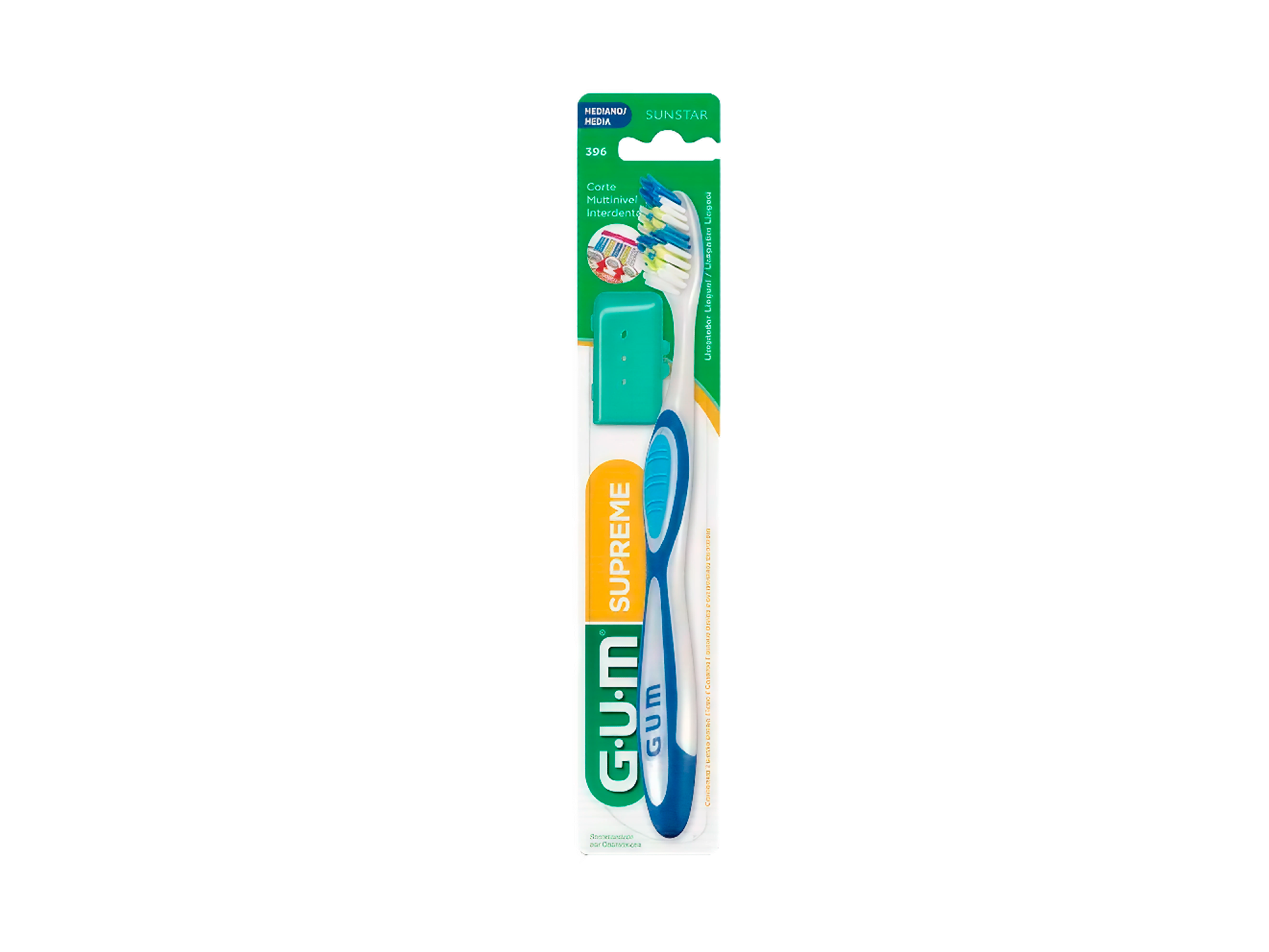 396 GUM SUPREME CEPILLO MEDIO NORMAL CON LIMPIADOR LINGÜAL