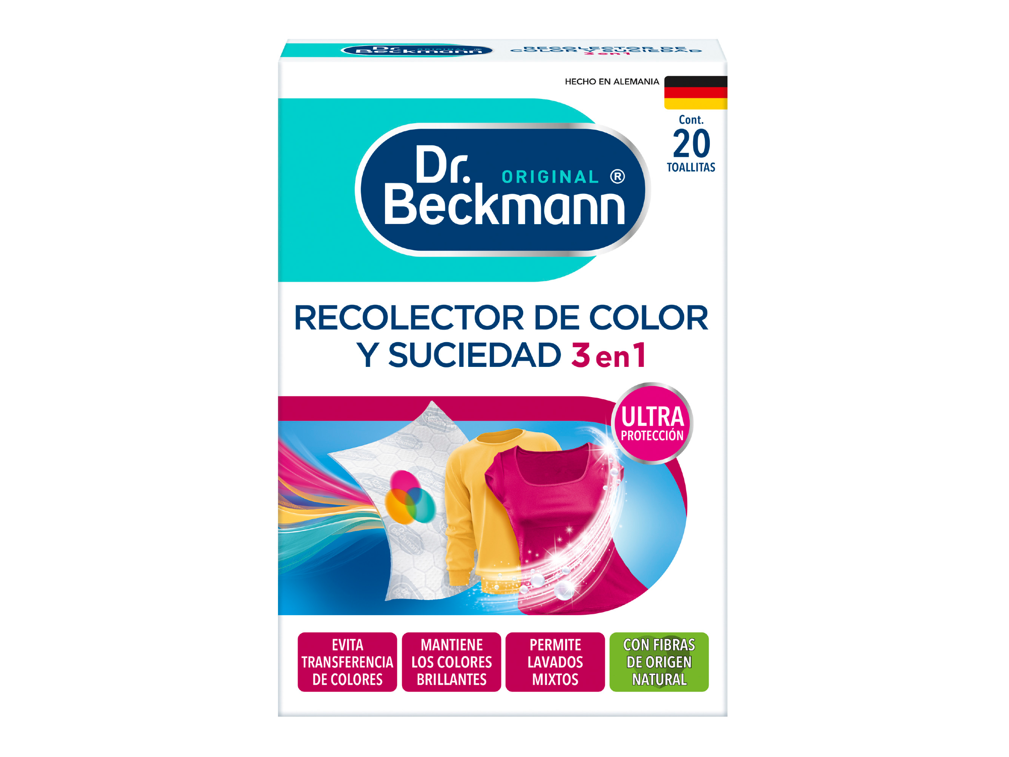 RECOLECTOR DE COLOR Y SUCIEDAD 20 TOALLITAS DR. BECKMANN