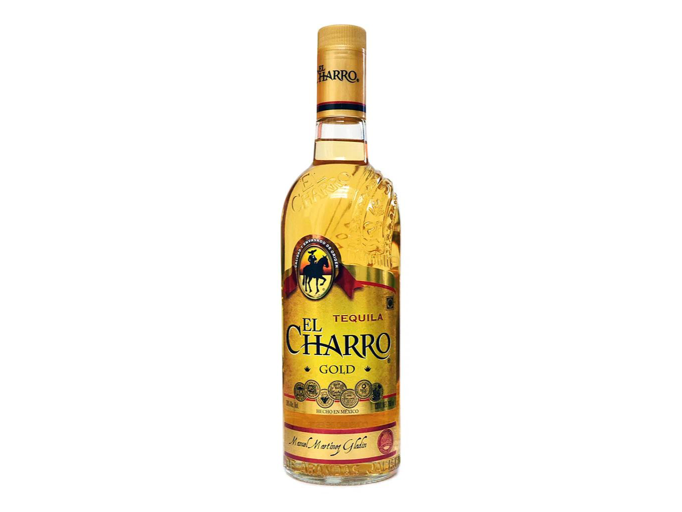 TEQUILA EL CHARRO GOLD 750ML+SHOT CJAX12
