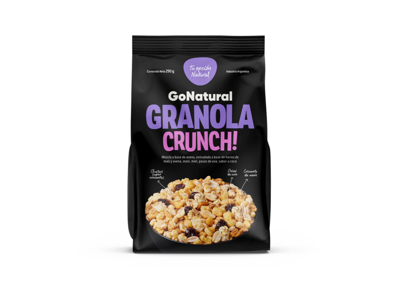 GRANOLA GO NATURAL CRUNCH (BOLSA) CROPPERS 290 G