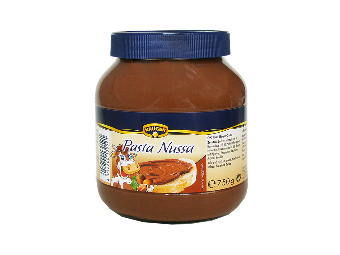 CREMA DE AVELLANAS KRÜGER PASTA NUSSA 750 G