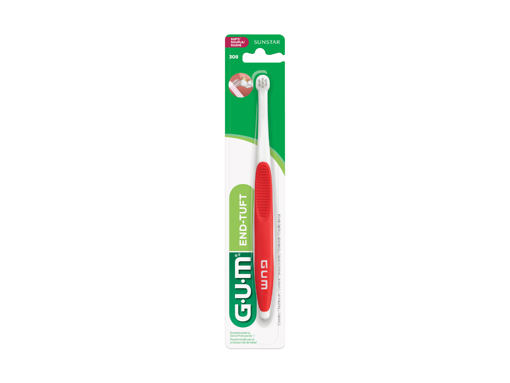 308 GUM END-TUFT CEPILLO SUAVE UNIPENACHO CÓNICO