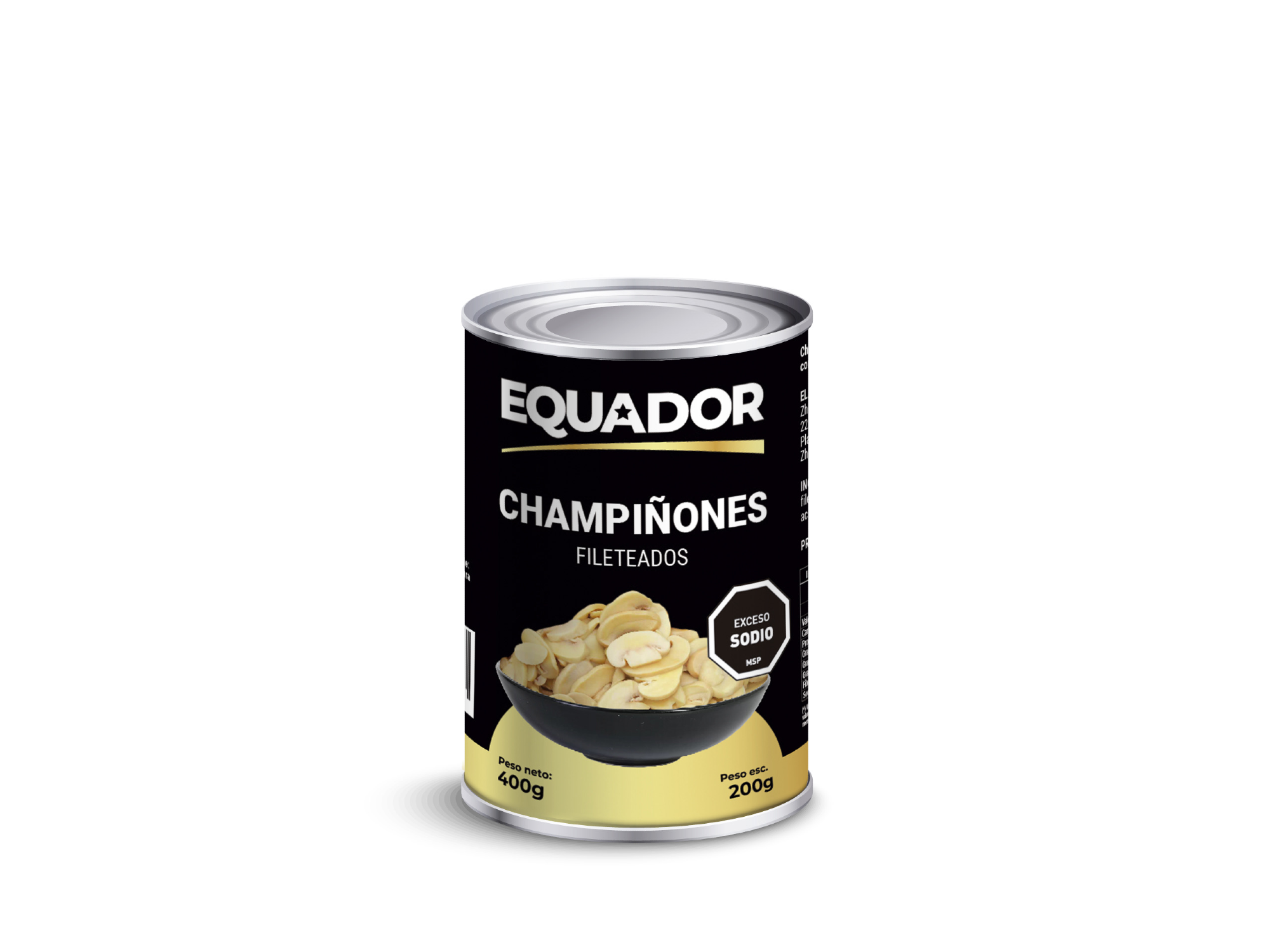 CHAMPIÑONES FILETEADOS EQUADOR 400 G