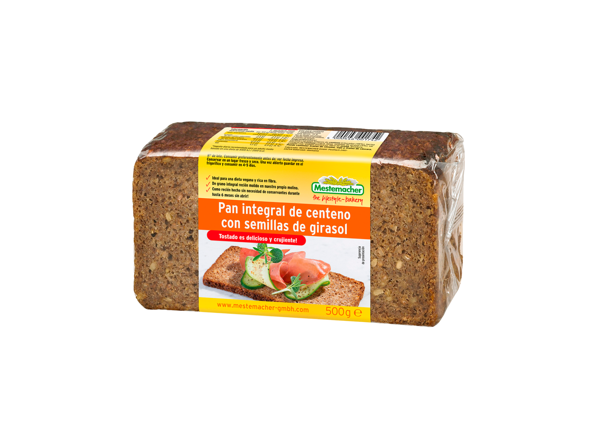 PAN INTEGRAL MESTEMACHER CENTENO/SEMILLAS 500 G