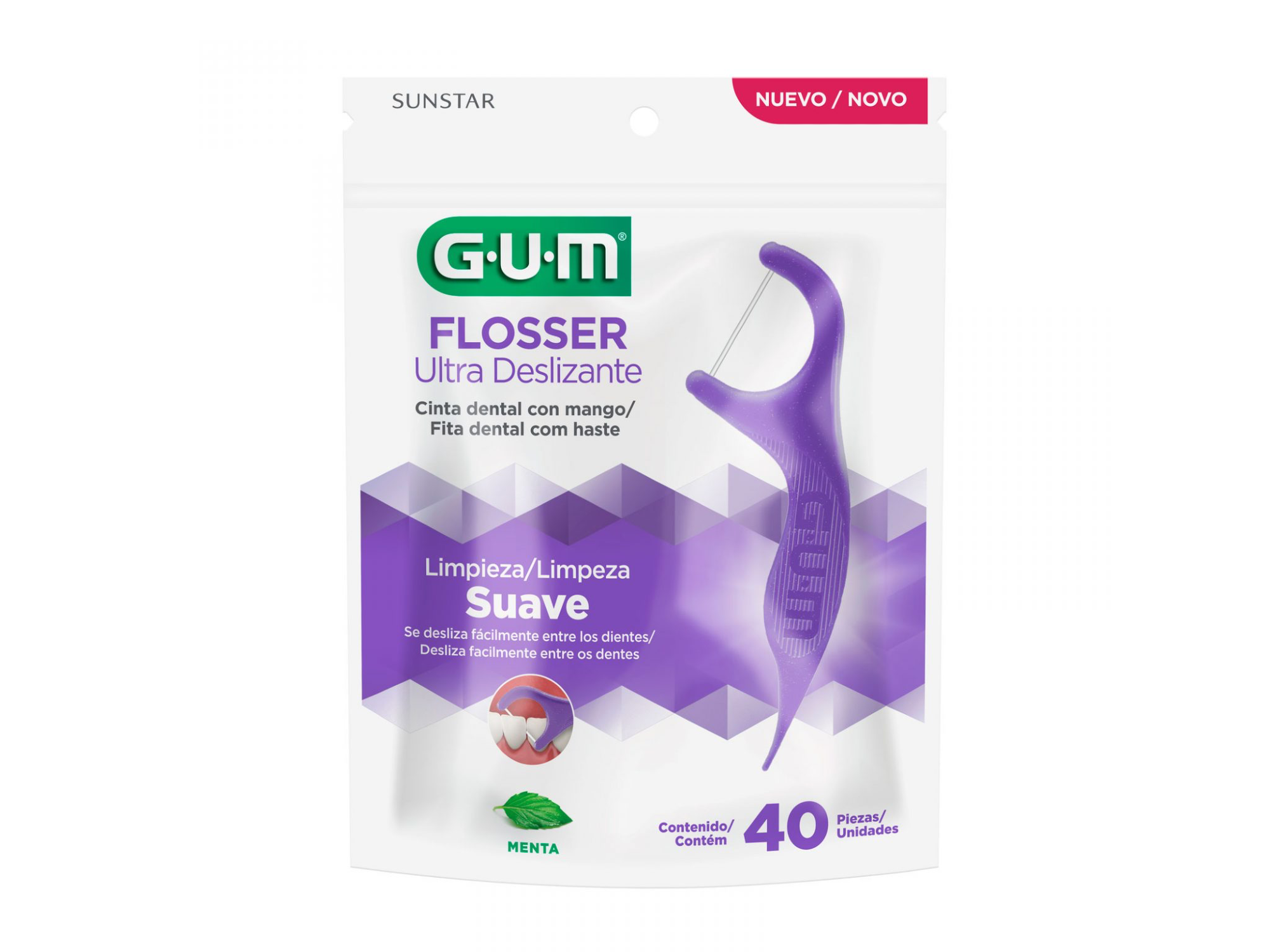 GUM 887 FLOSSER ULTRA DESLIZANTE MENTA X 40