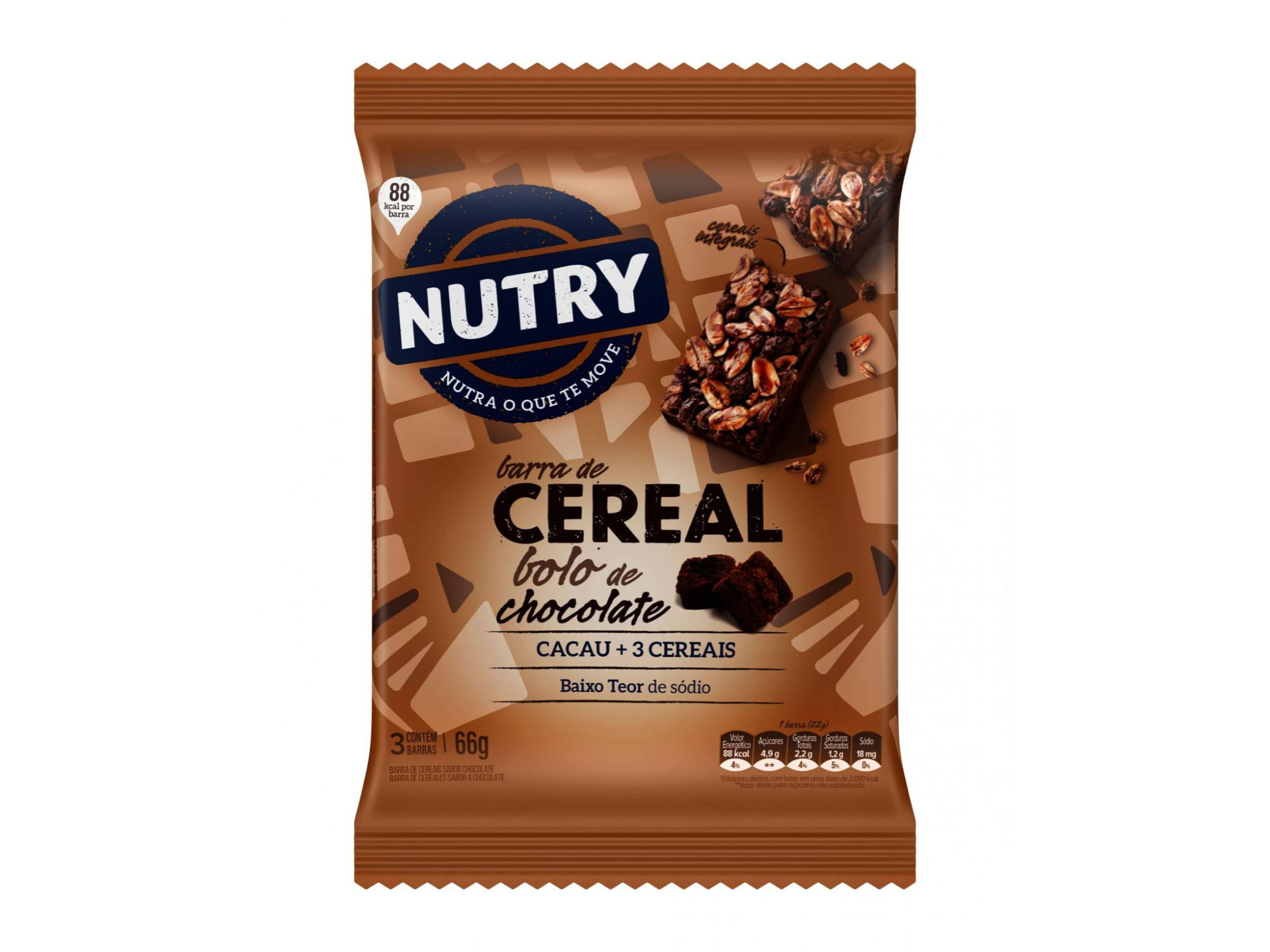 NUTRY CEREAL BAR. PASTEL/CHOCOL. X3 22g