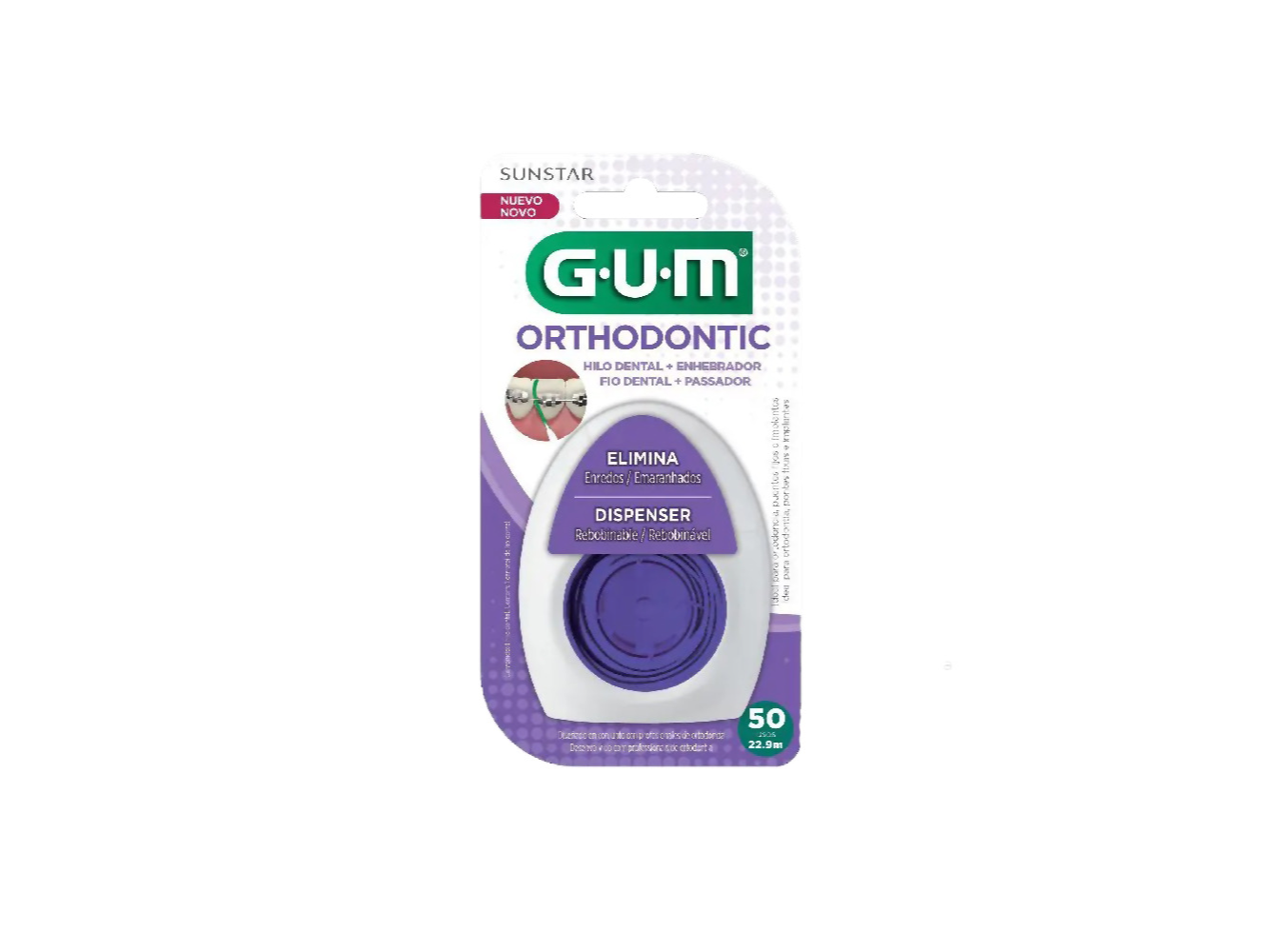 3200 GUM ORTHODONTI FLOSS HILO DENTAL + ENHEBRADOR