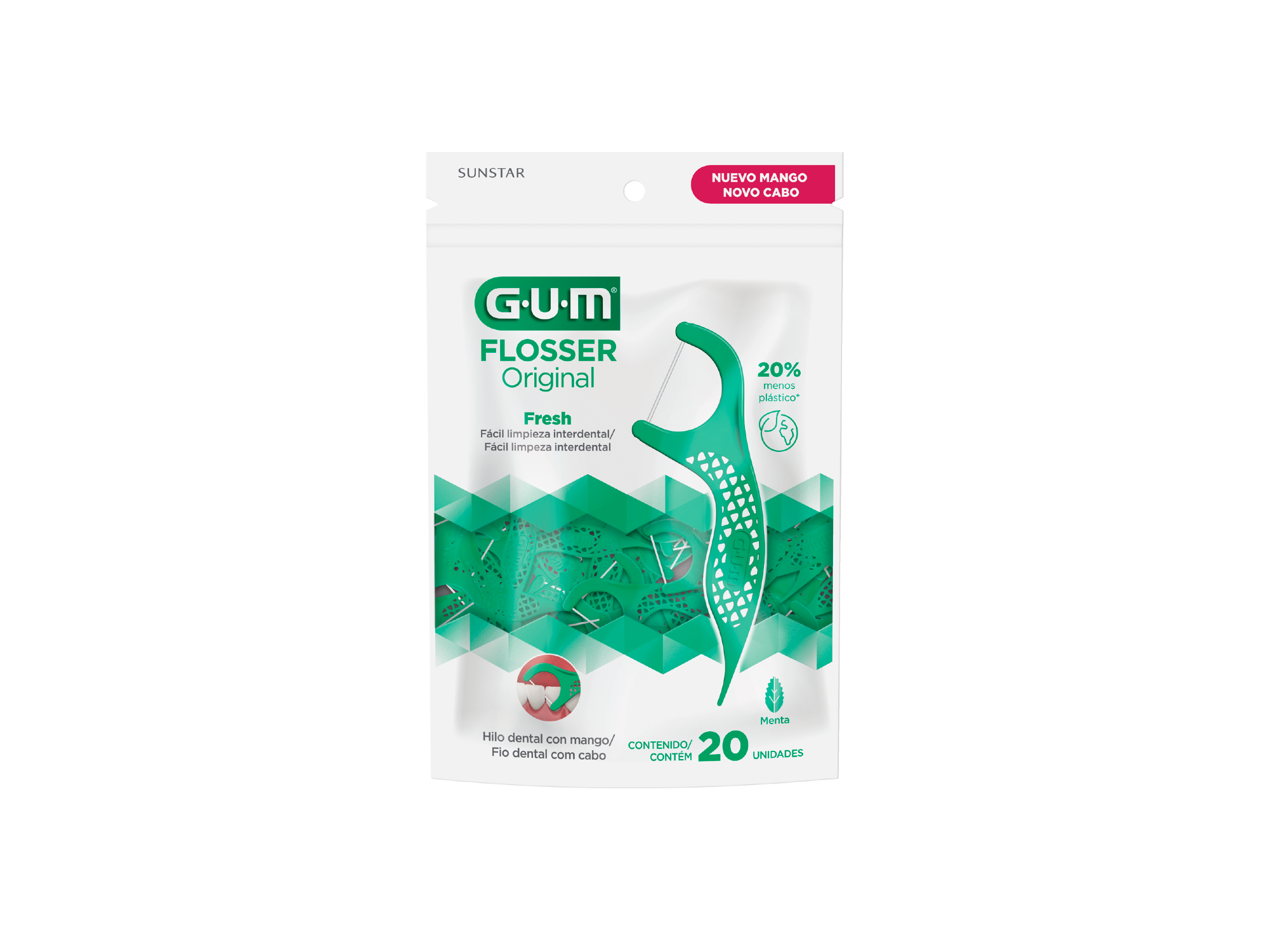 894 FLOSSERS PORTA HILO DENTAL SABOR MENTA X 20 UDS