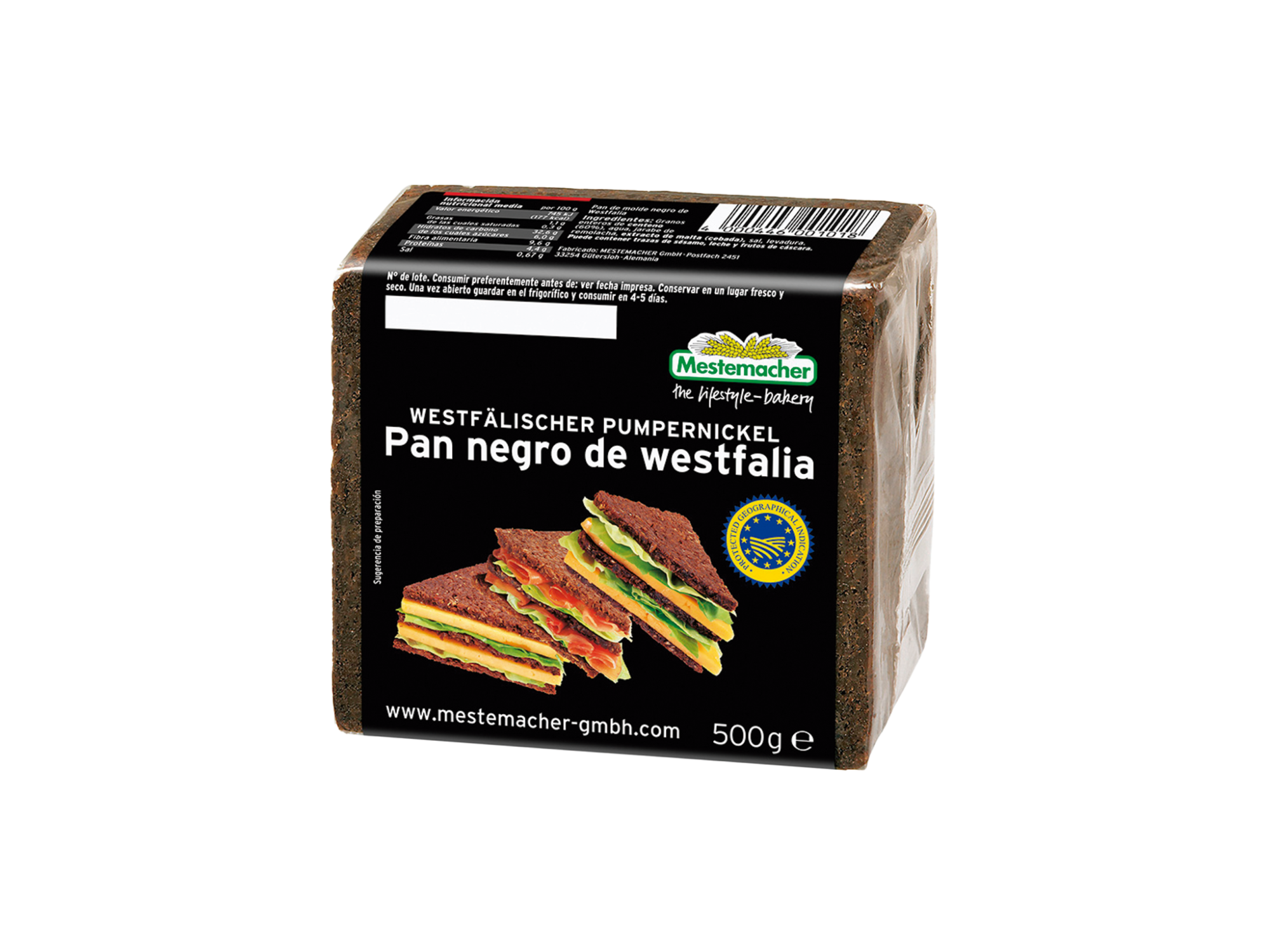 PAN NEGRO MESTEMACHER WESTFALIA PUMPERN 500 G