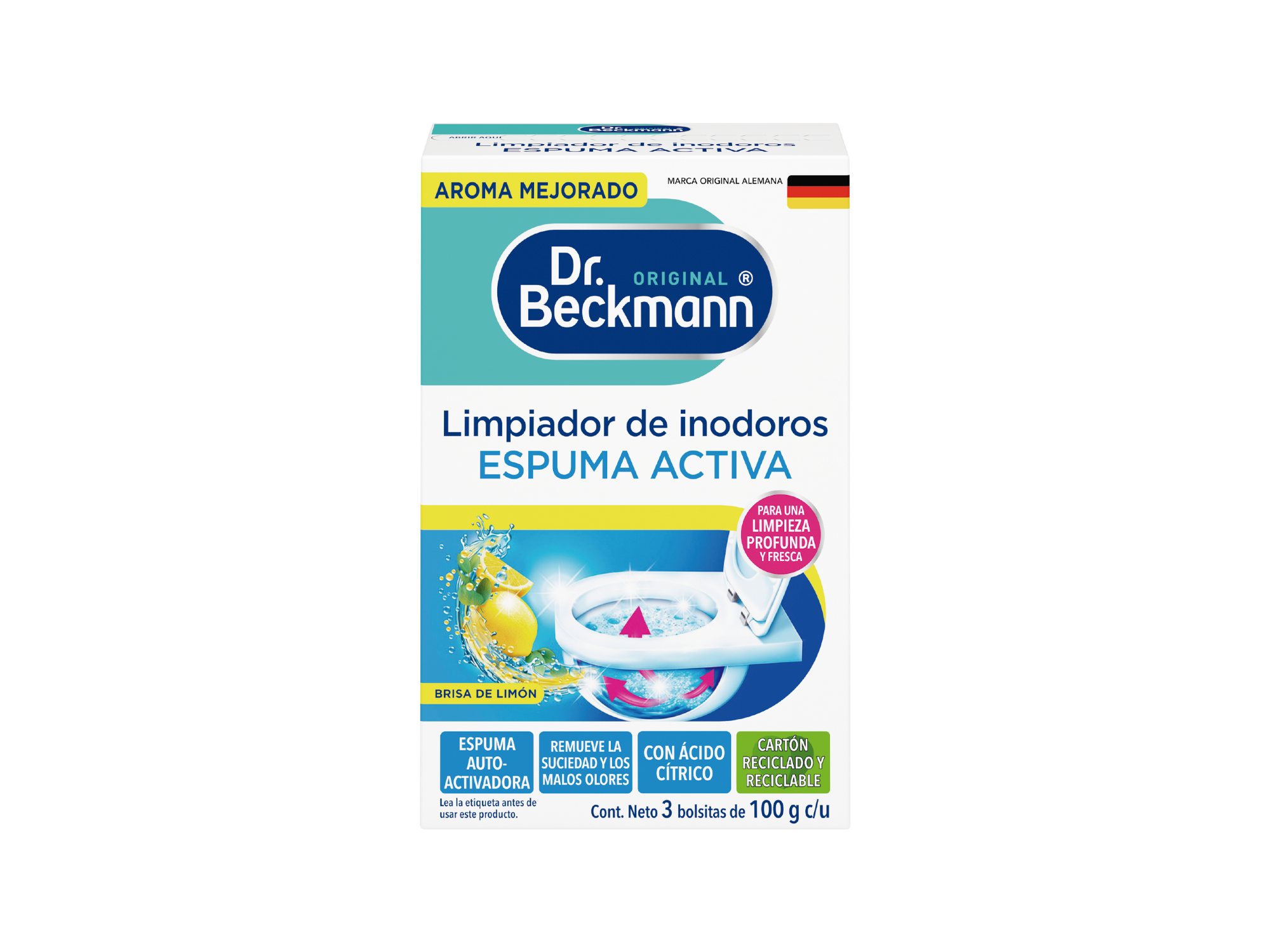 LIMPIADOR DE INODOROS ESPUMA DR BECKMANN 3×100 G