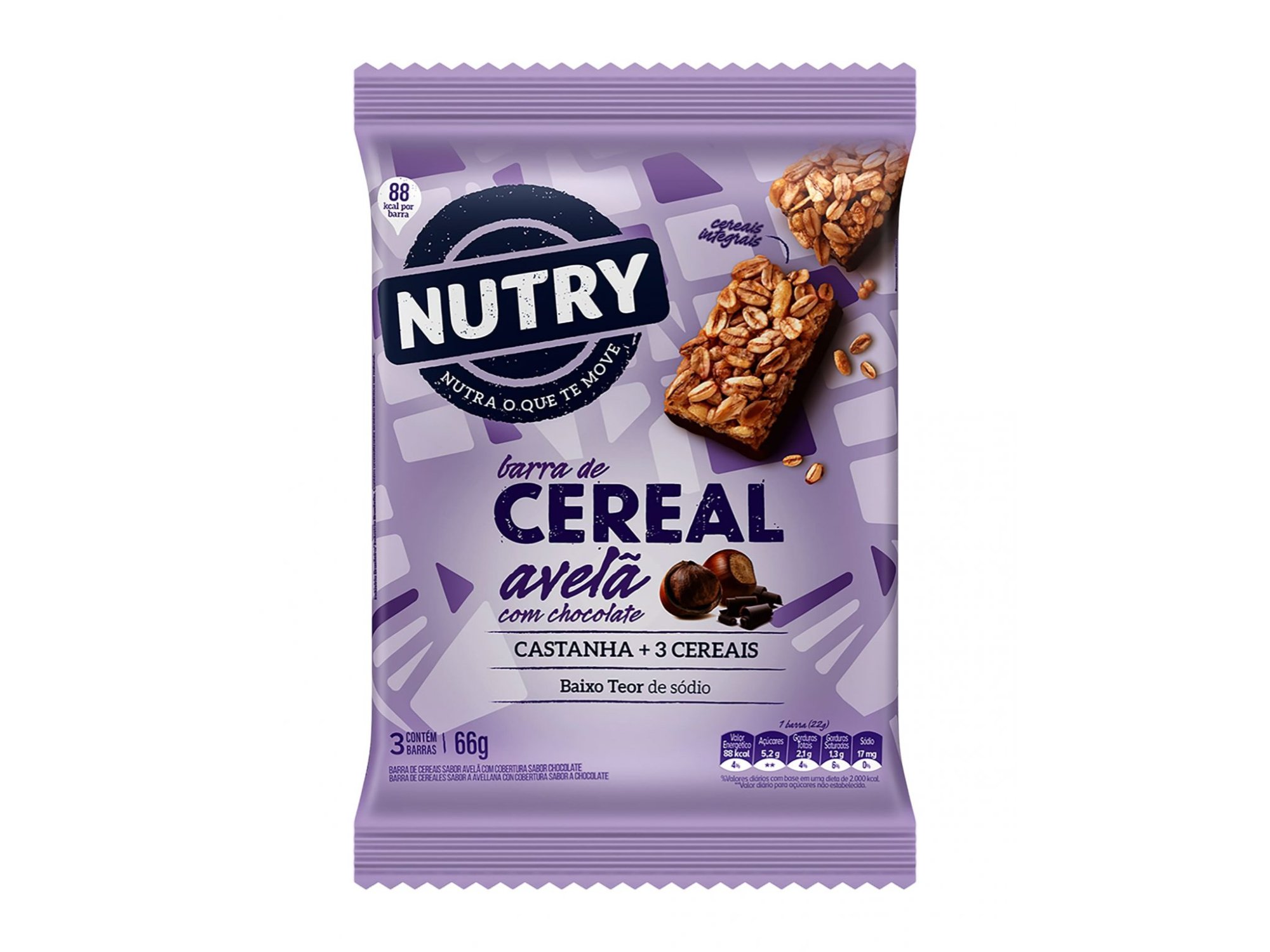 NUTRY CEREAL BAR.AVELLANA/CHOCO. X3 22g