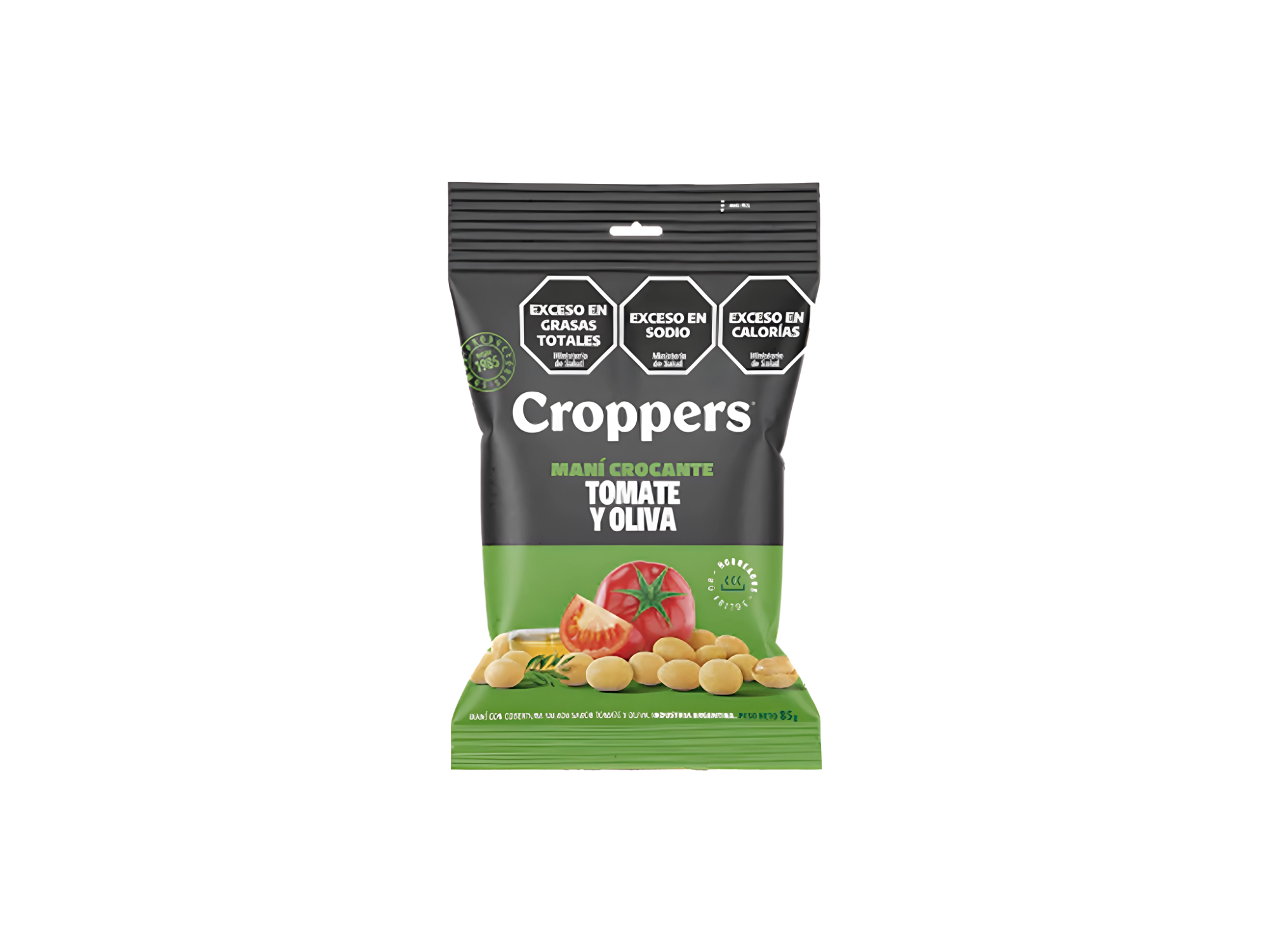 MANÍ CROCANTE TOMATE OLIVA CROPPERS, 85 G