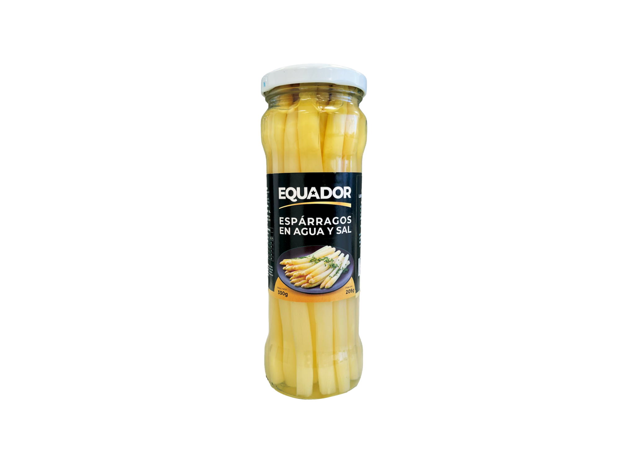 ESPÁRRAGOS BLANCOS (FINOS) EN AGUA Y SAL 330g (17cms.)