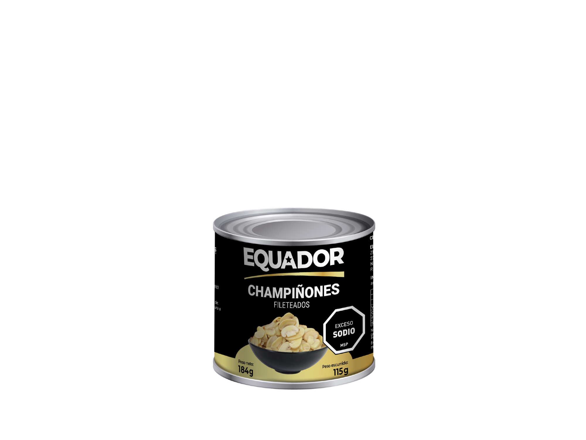 CHAMPIÑONES FILETEADOS EQUADOR 184 G