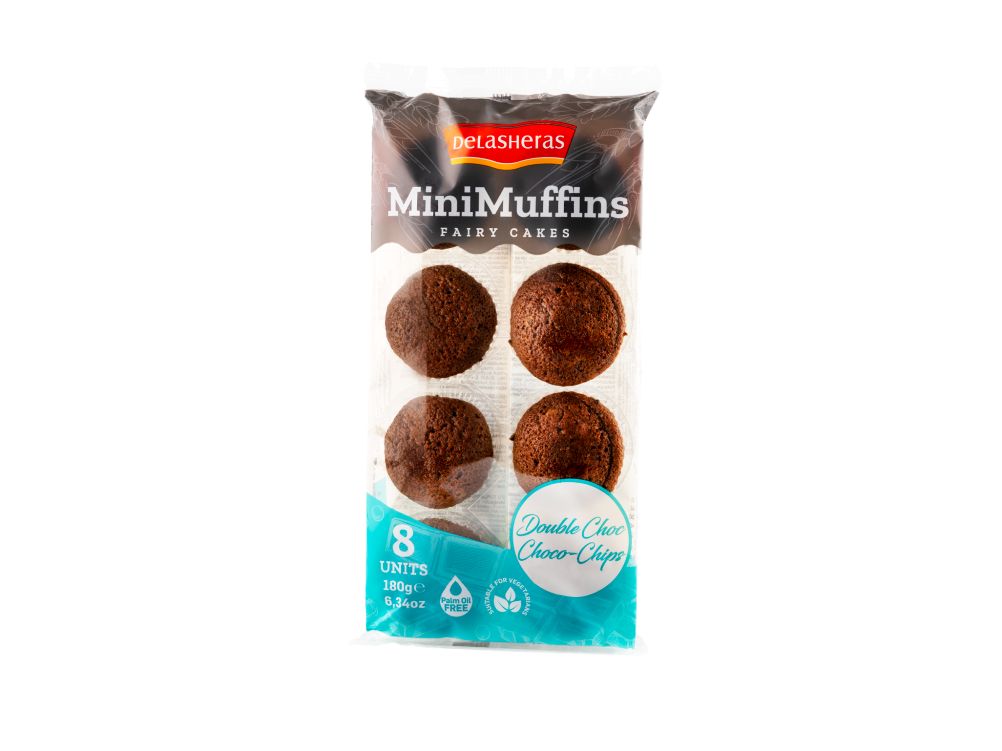 MAGDALENAS DE LAS HERAS DOBLE CHOCOLATE – BANDEJA 8 UDS. 180 G