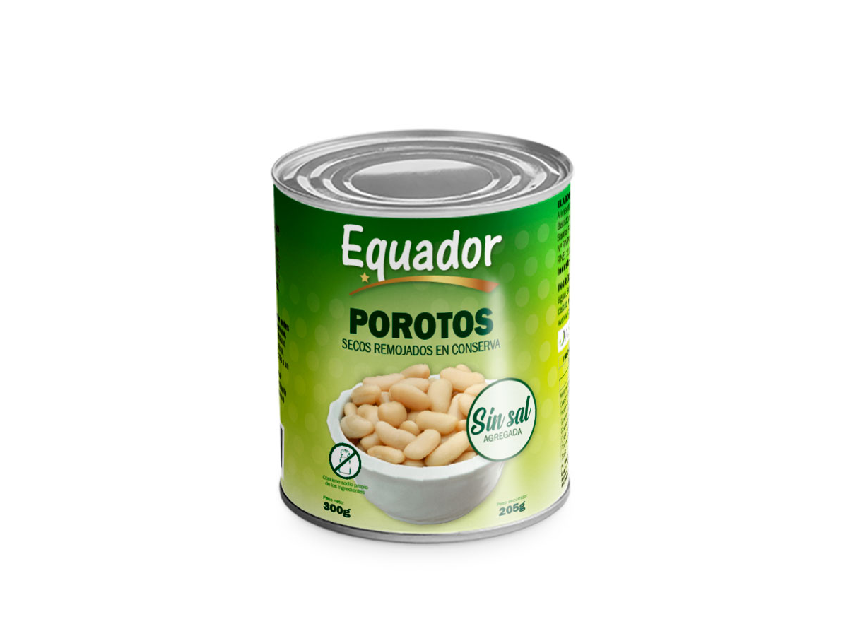 POROTOS BLANCOS SIN SAL EQUADOR 300 G