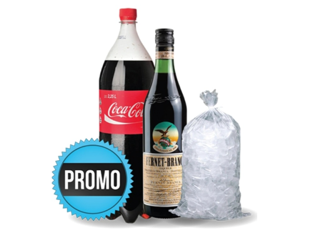 Fernet + coca ret+hielo