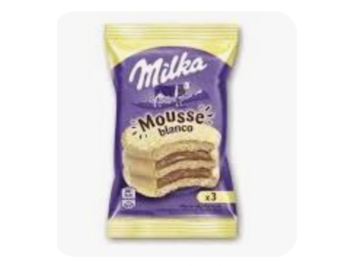 Alfajor milka mousse blanco x 1 un