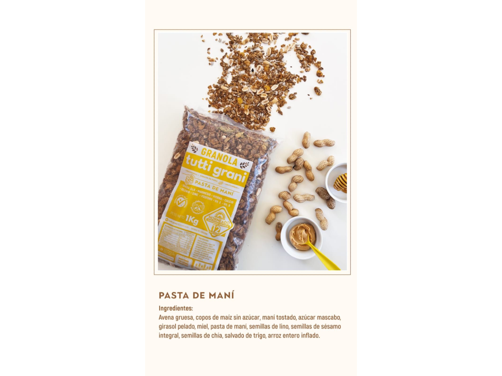 Granola con pasta de mani x kilo