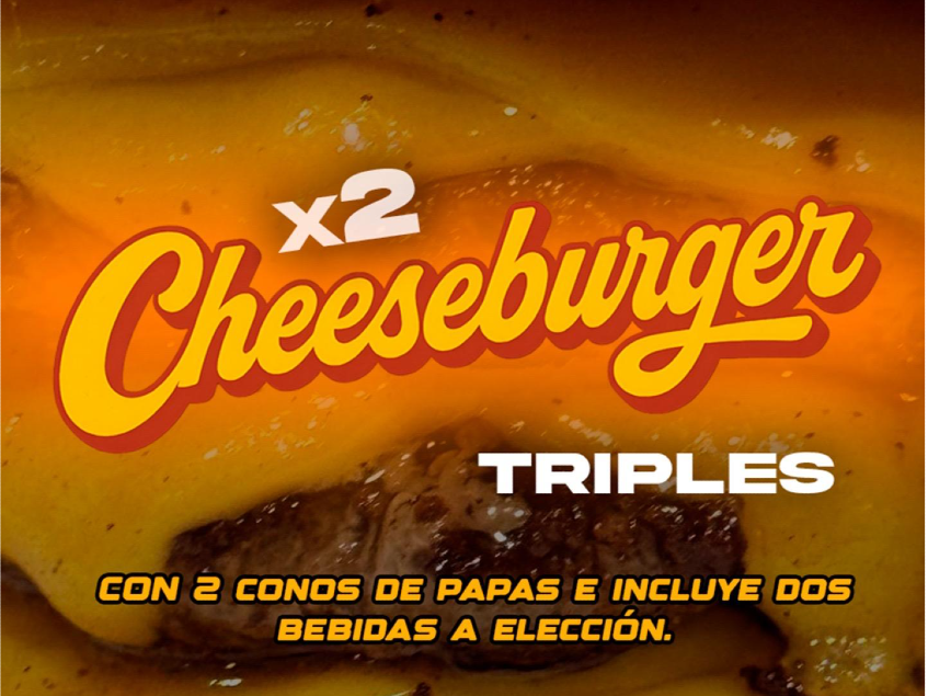 2 TRIPLE QUESO 🍔​🧀​