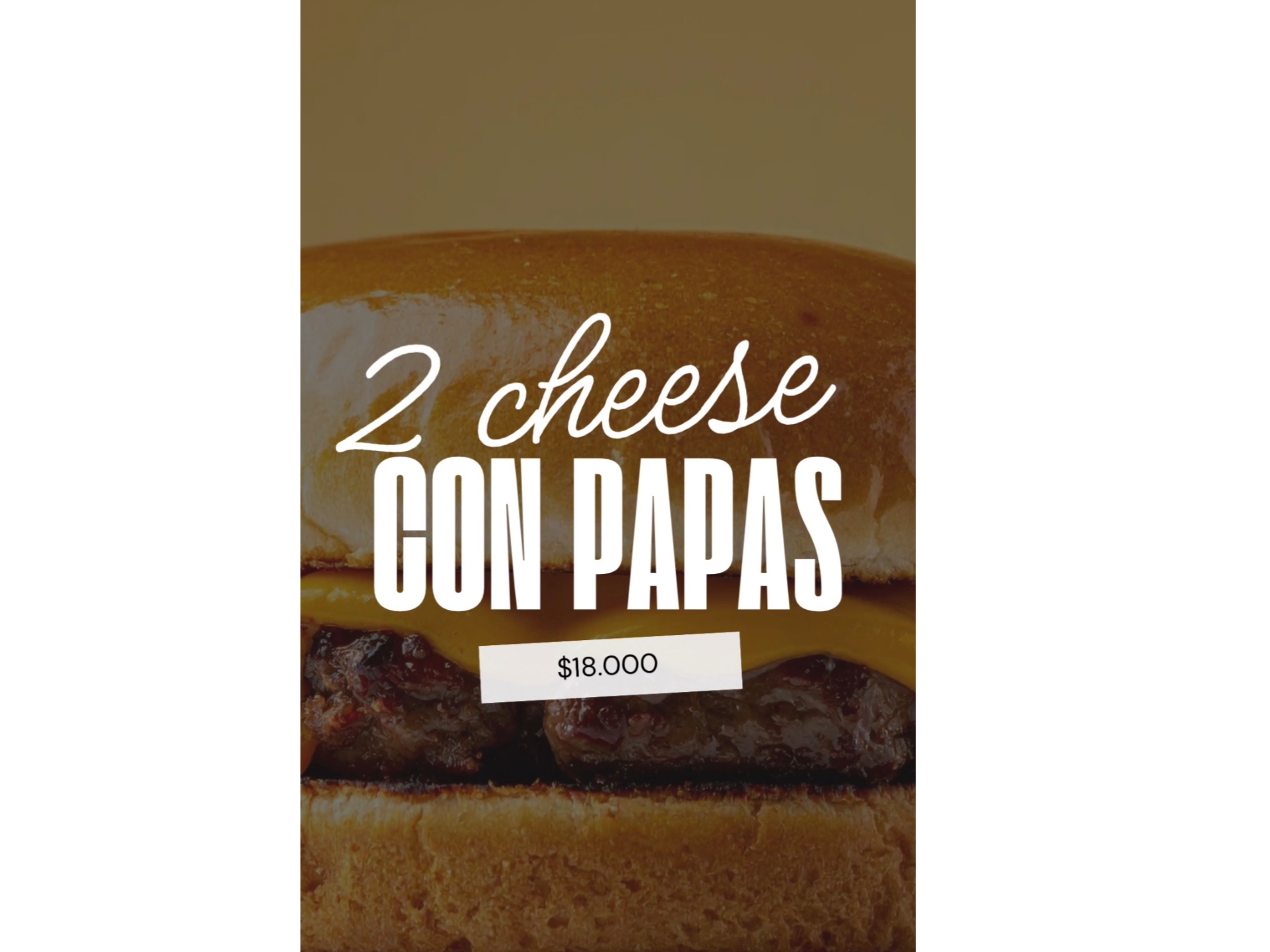 2 cheese burgers con papas