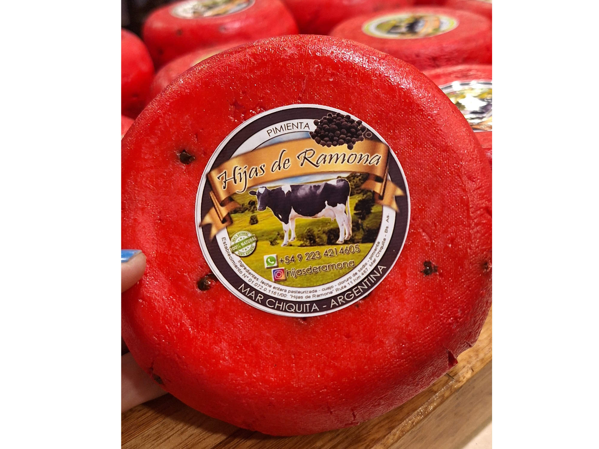 Queso  artesanal de albahaca/ tambo de Mar Chiquita