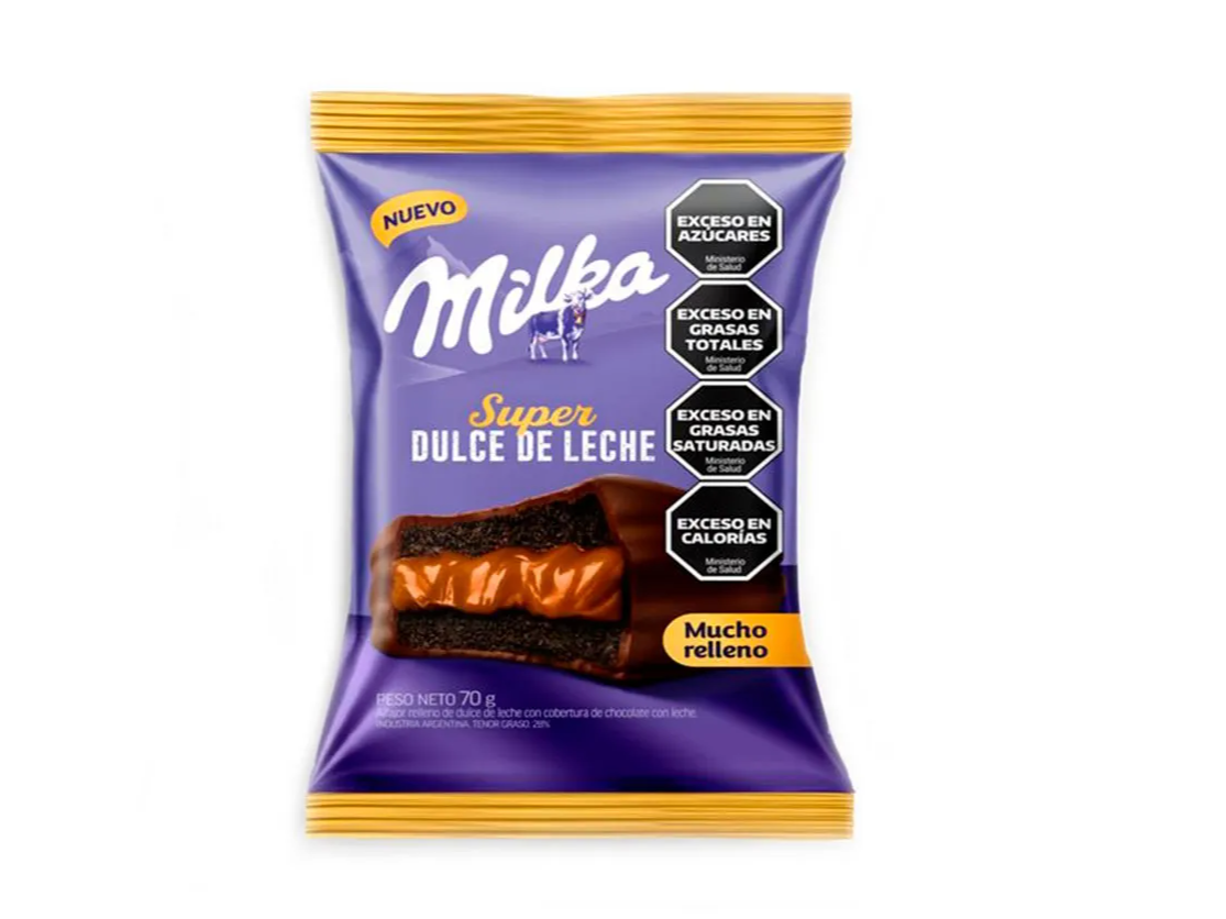 Alfajor Milka super dulce de leche