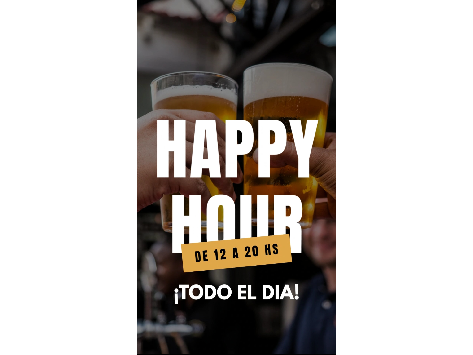 2  medias pintas de 12:00 a 20:00 hs