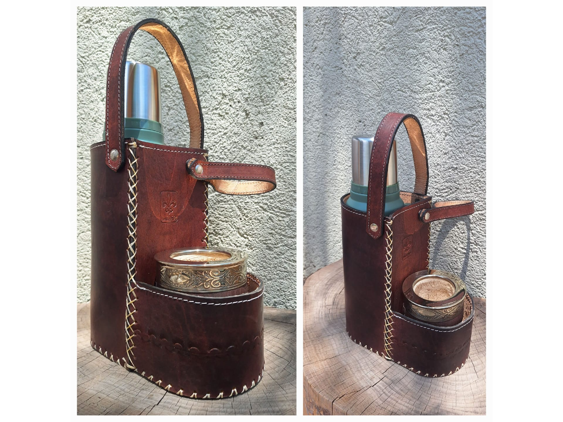 Canasta cuero doble funcion