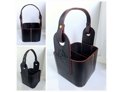 Canasta Premium cuero labrado