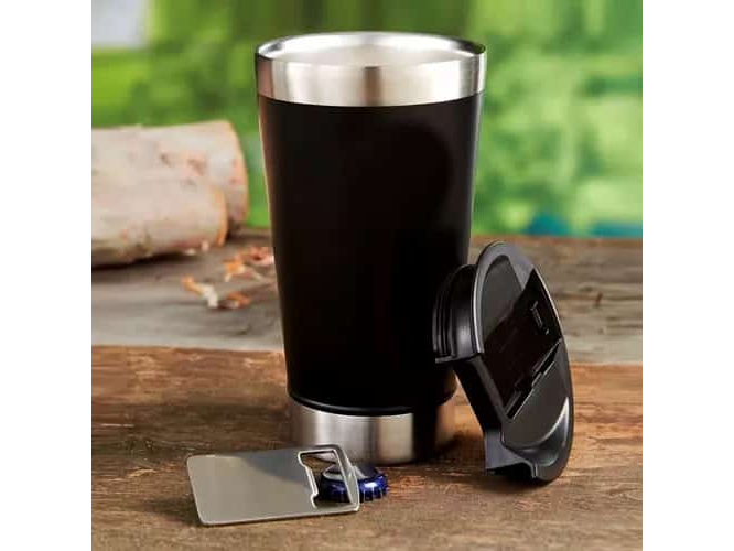 Vaso acero con destapador