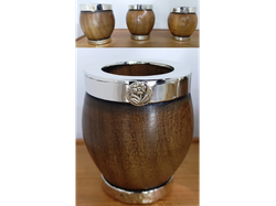 Bombo Algarrobo alpaca lisa Doble virola c/dije