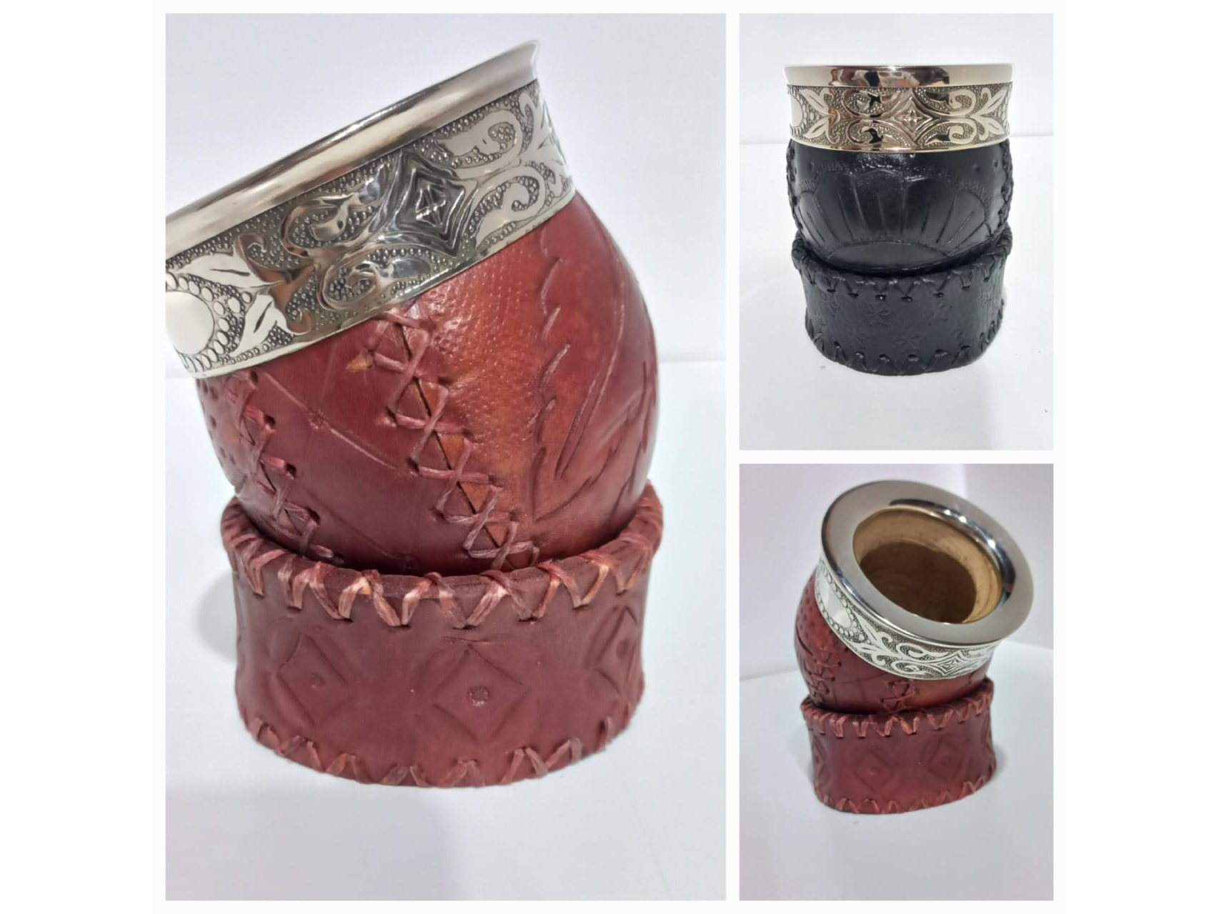 Imperial forrado c/ base de cuero labrado