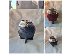 Torpedo cuero labrado virola cincelada