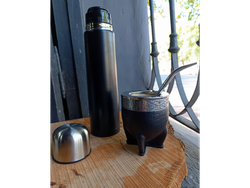 Termo Bala negro tapa acero