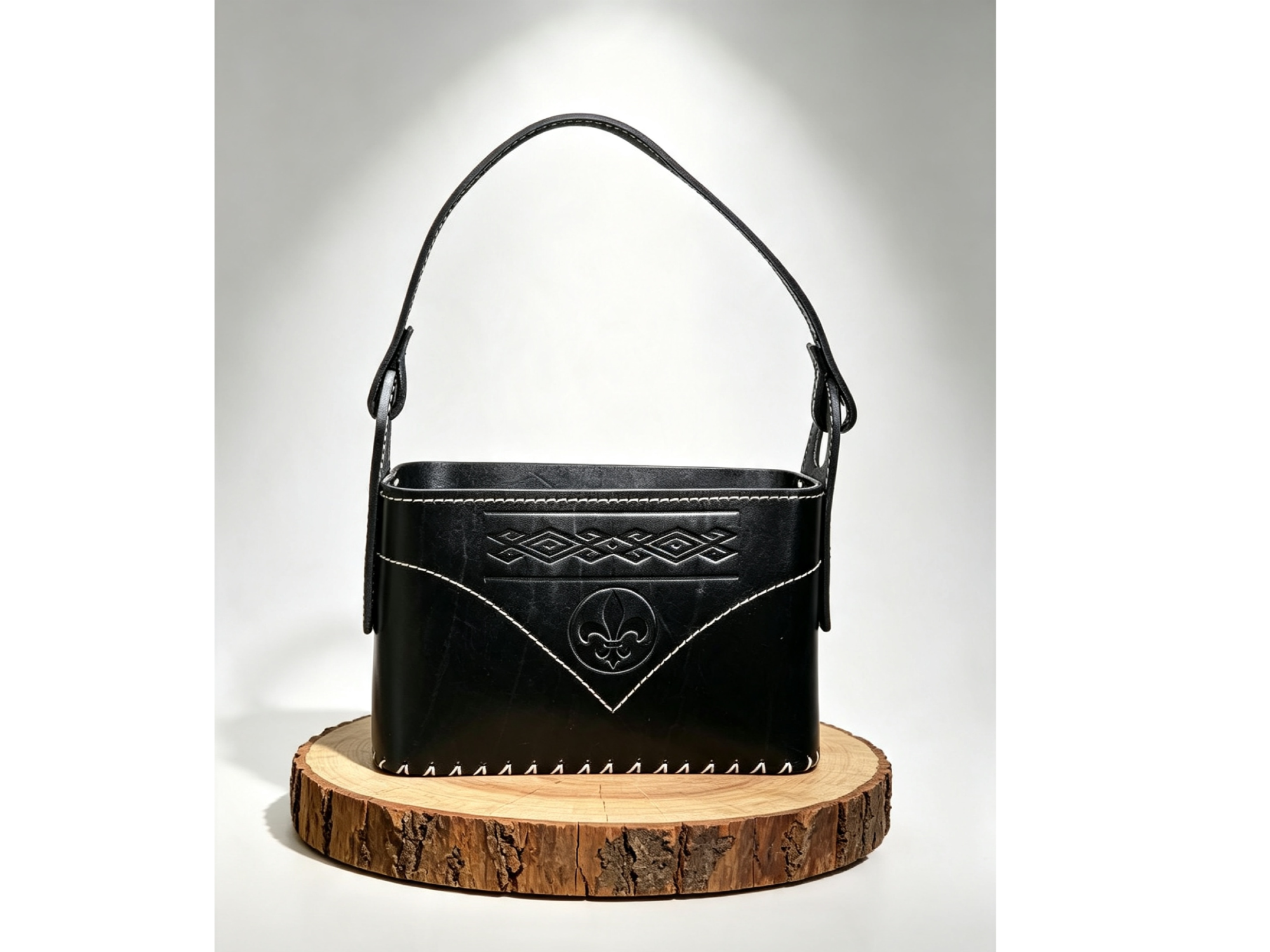 Canasta Rectangular Cuero