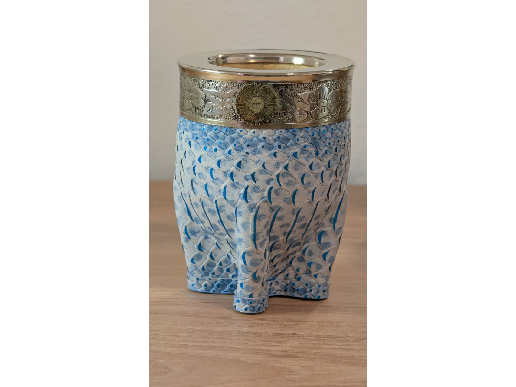 Mate  Imperial 100% Alpaca Crocco Doble Cuero