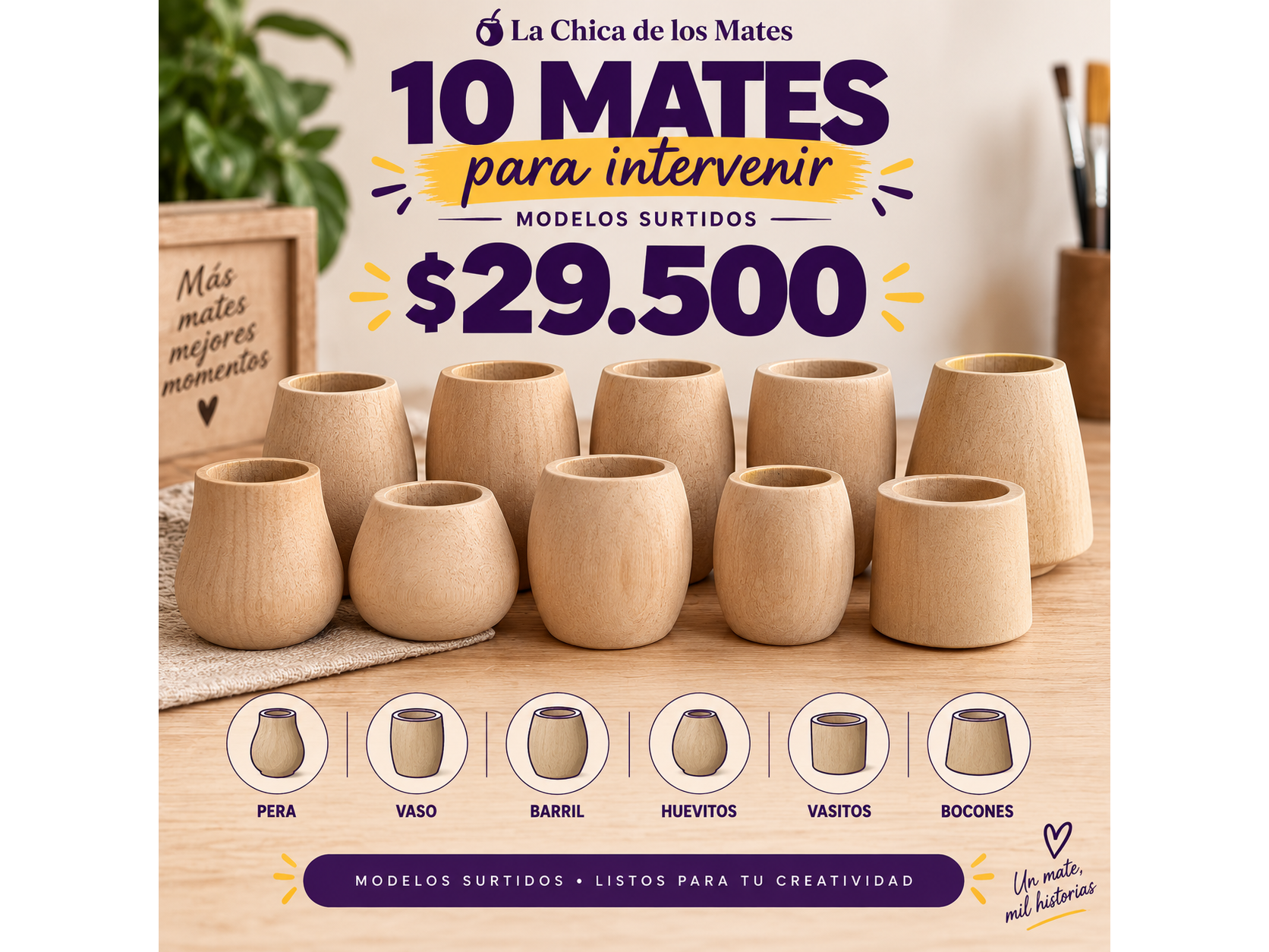 PACK CERRADO 10 MATES MODELOS CLASICOS