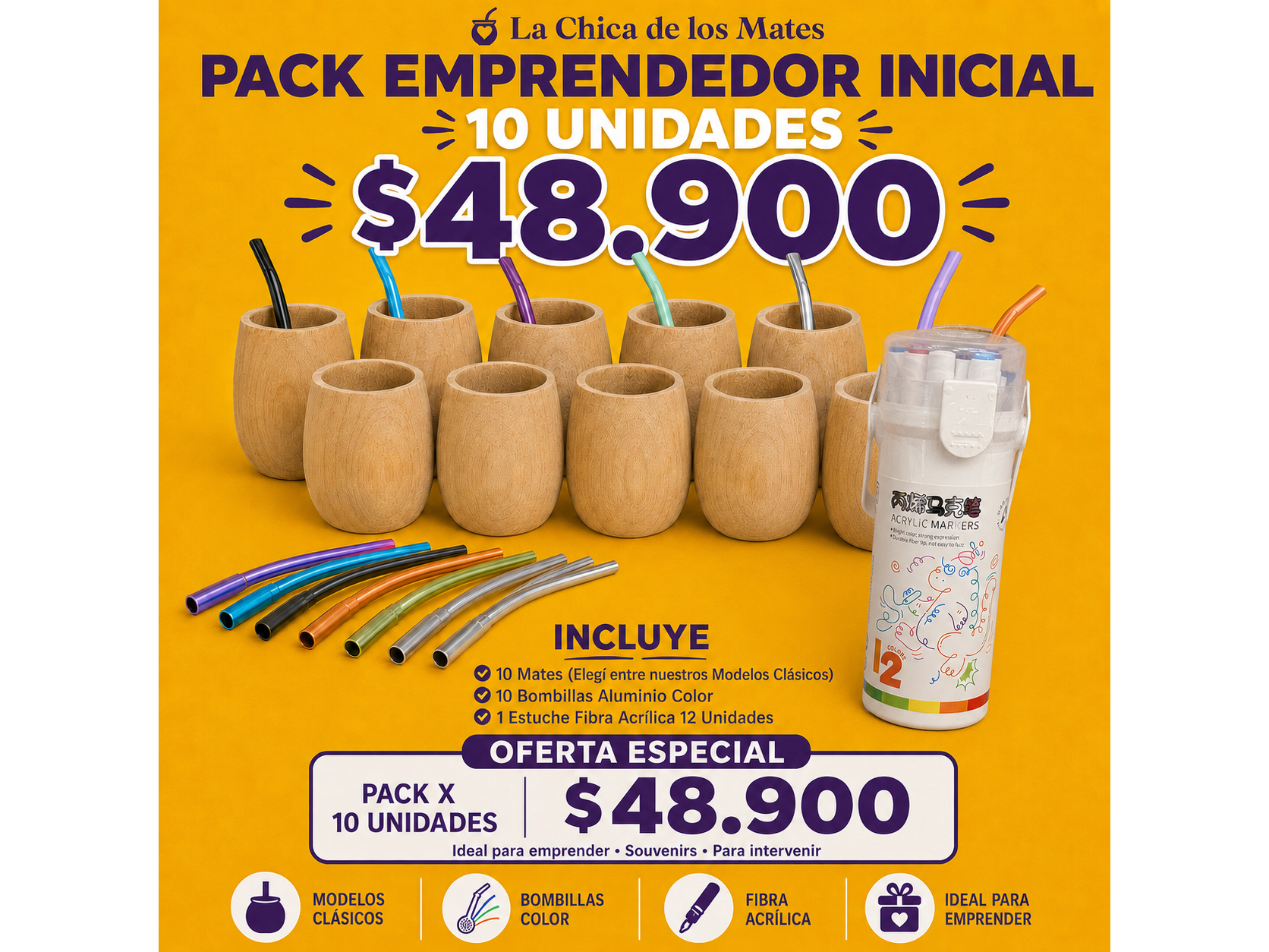 COMBO INICIAL MATE CLASICO c/ FIBRAS