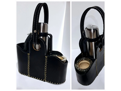 CANASTA OVAL CUERO