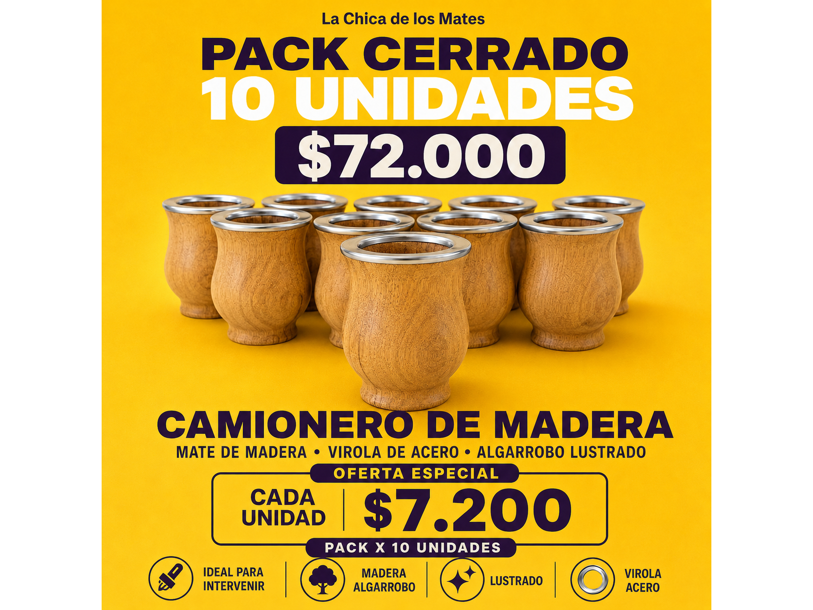 PACK 10 CAMIONEROS VIROLA ACERO