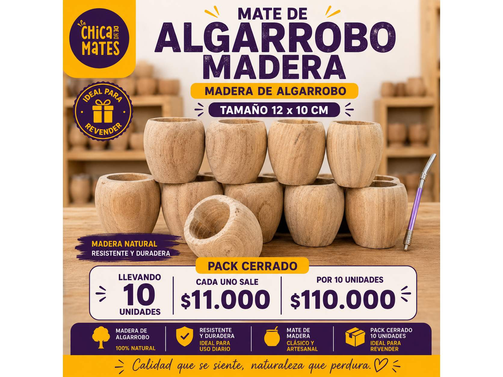 PACK CERRADO 10 MATE + BOMBI + GRABADO (Copia)