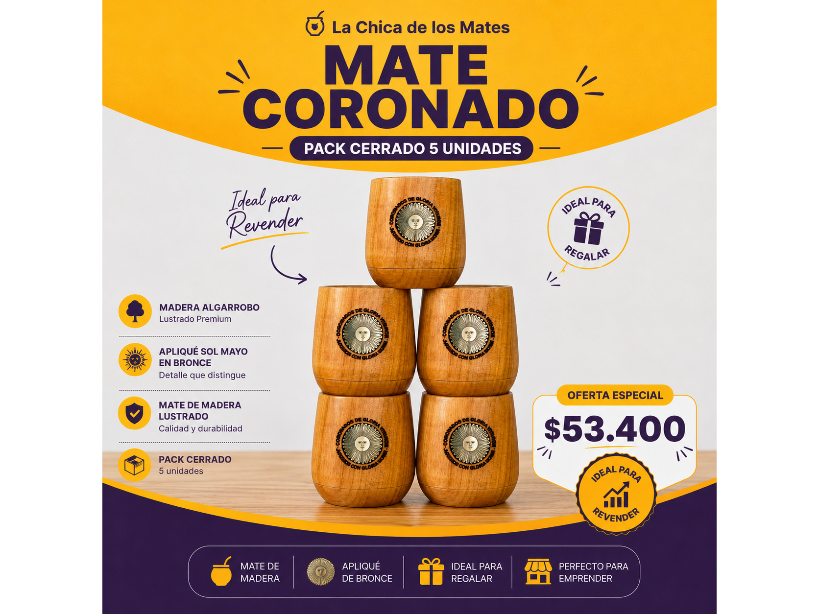 PACK MATE PERA CORONADO 5 UNIDADES
