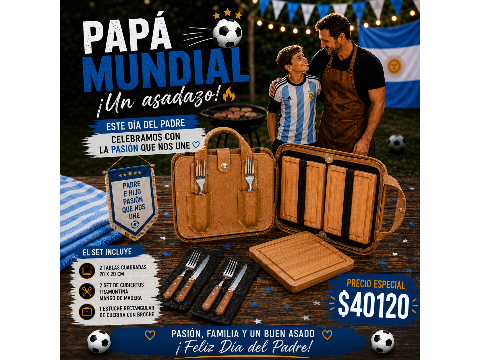 SET ASADO PREMIUN ESTUCHE DOBLE